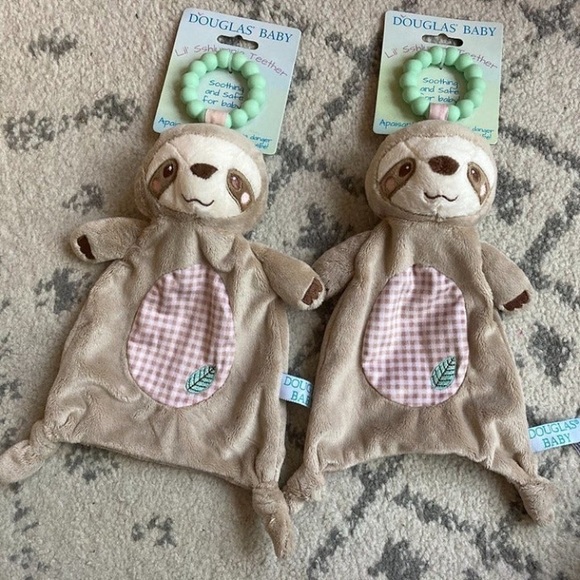 Set of Sloth Loveys with Teether Baby Unisex - Picture 3 of 4